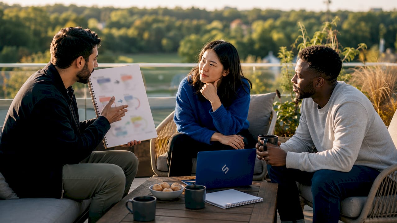 Marketing team discussing CRO strategy