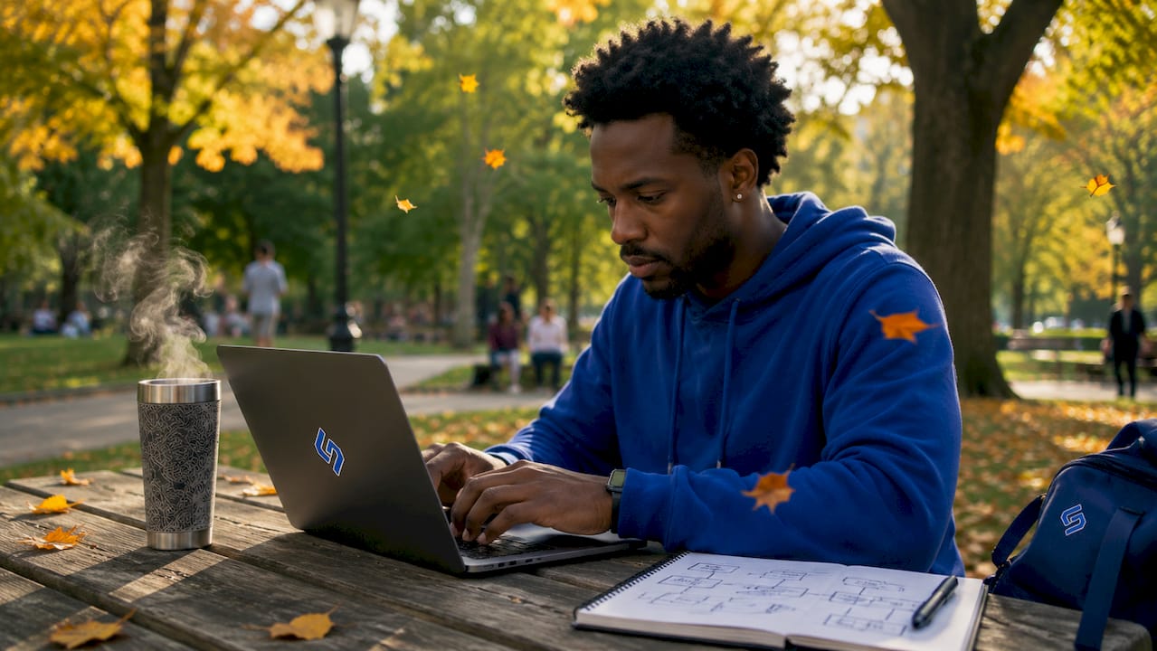 Developer studying cloud service models papers