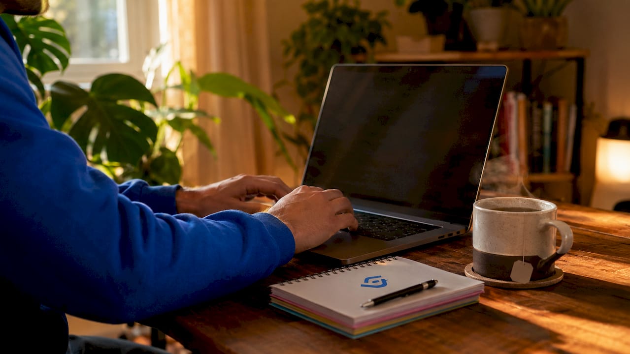 Hands typing crawlability commands on laptop