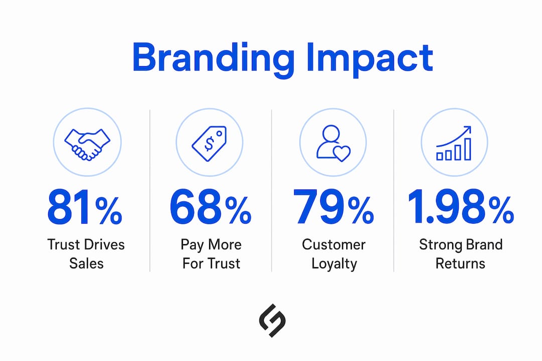 Infographic showing key branding impact statistics