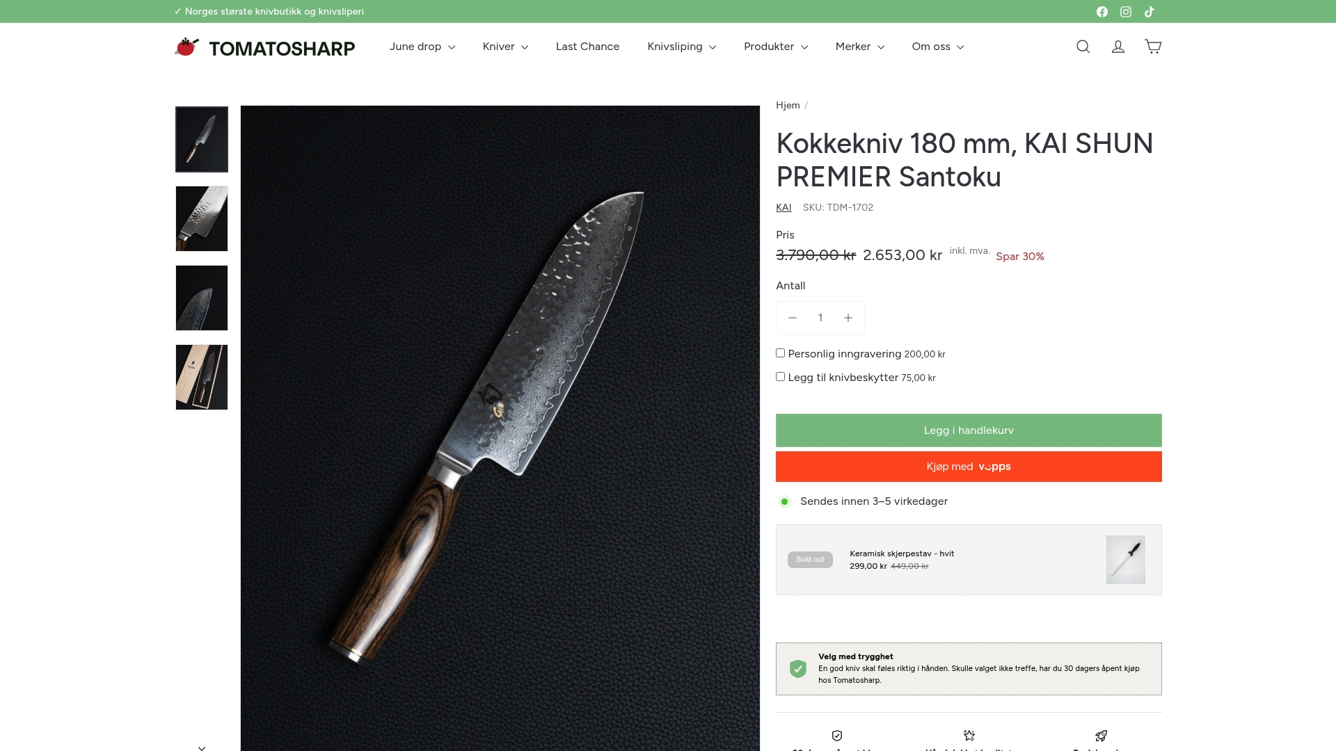 https://tomatosharp.no/products/kai-shun-premier-santoku-180-mm