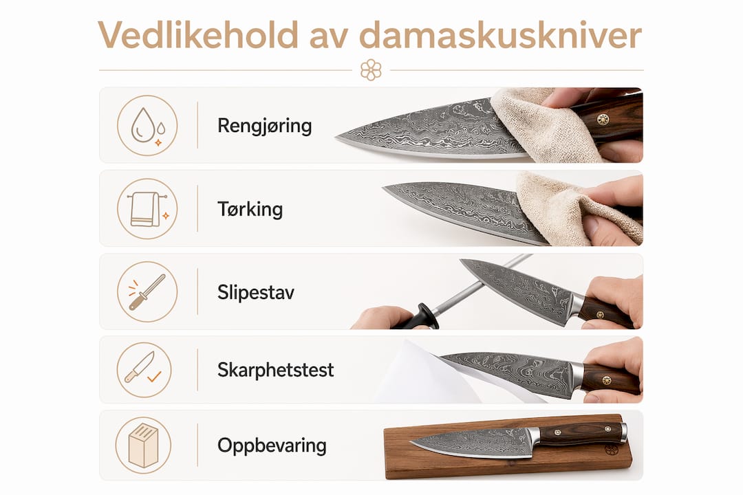 Oversikt: Slik tar du vare på damaskuskniven din