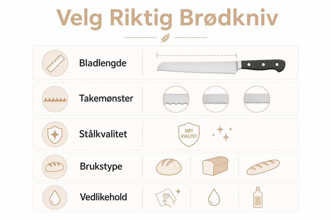Infografikk: Slik velger du riktig brødkniv – steg for steg