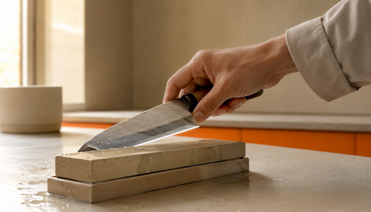 Slik sliper du en deba-kniv på slipestein