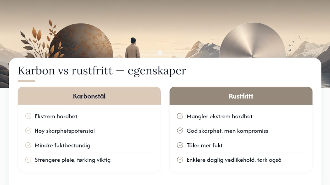 Sammenligning mellom karbonstål og rustfritt stål