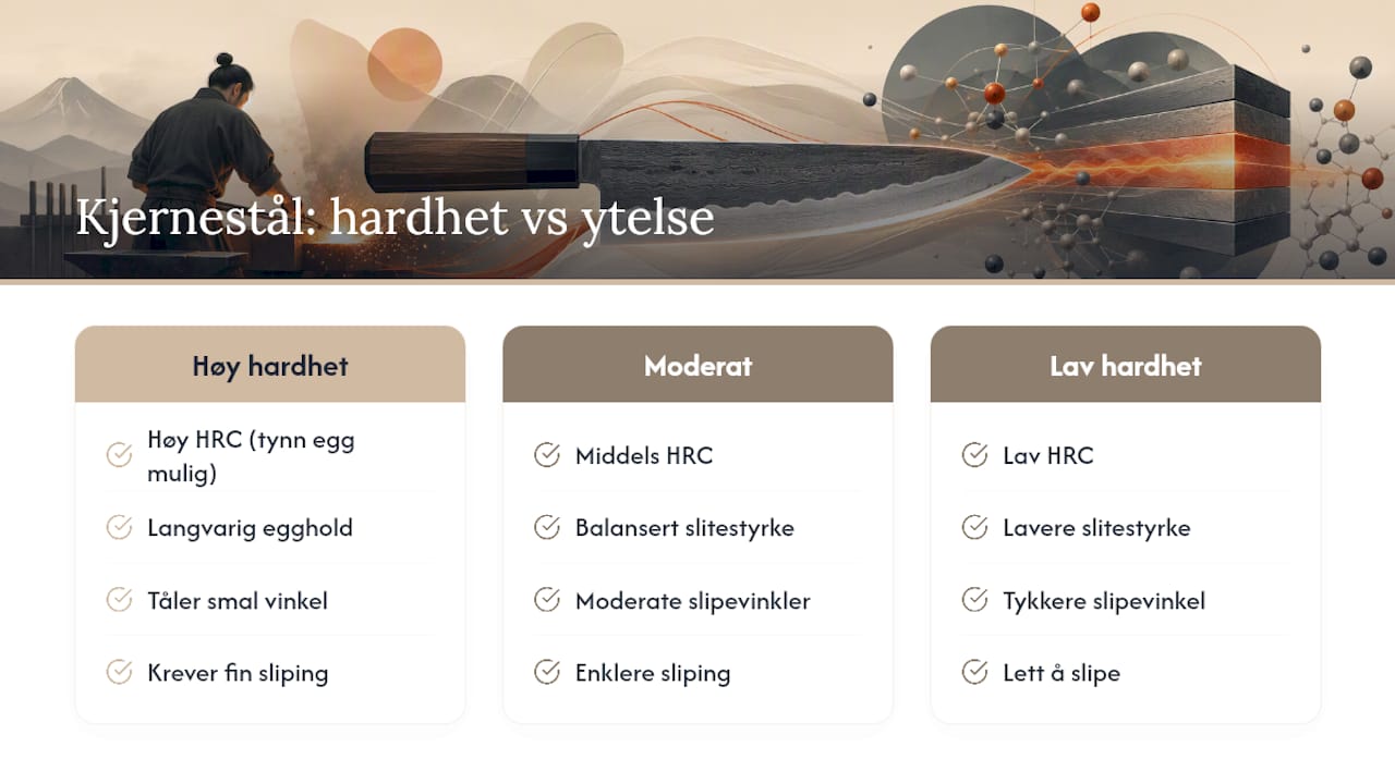 Hvorfor kjernestålet avgjør knivens ytelse — overview diagram