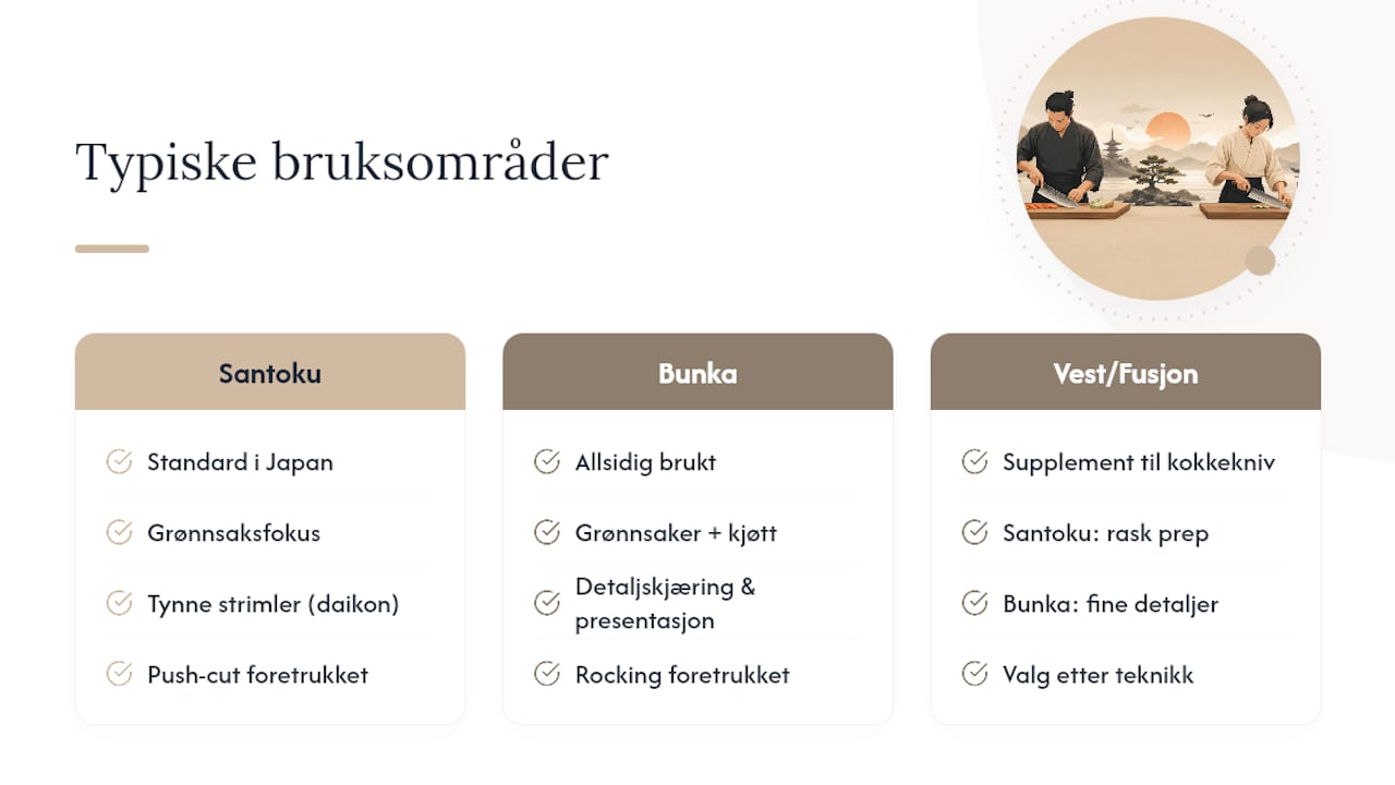 Typiske bruksområder i ulike matkulturer — overview diagram