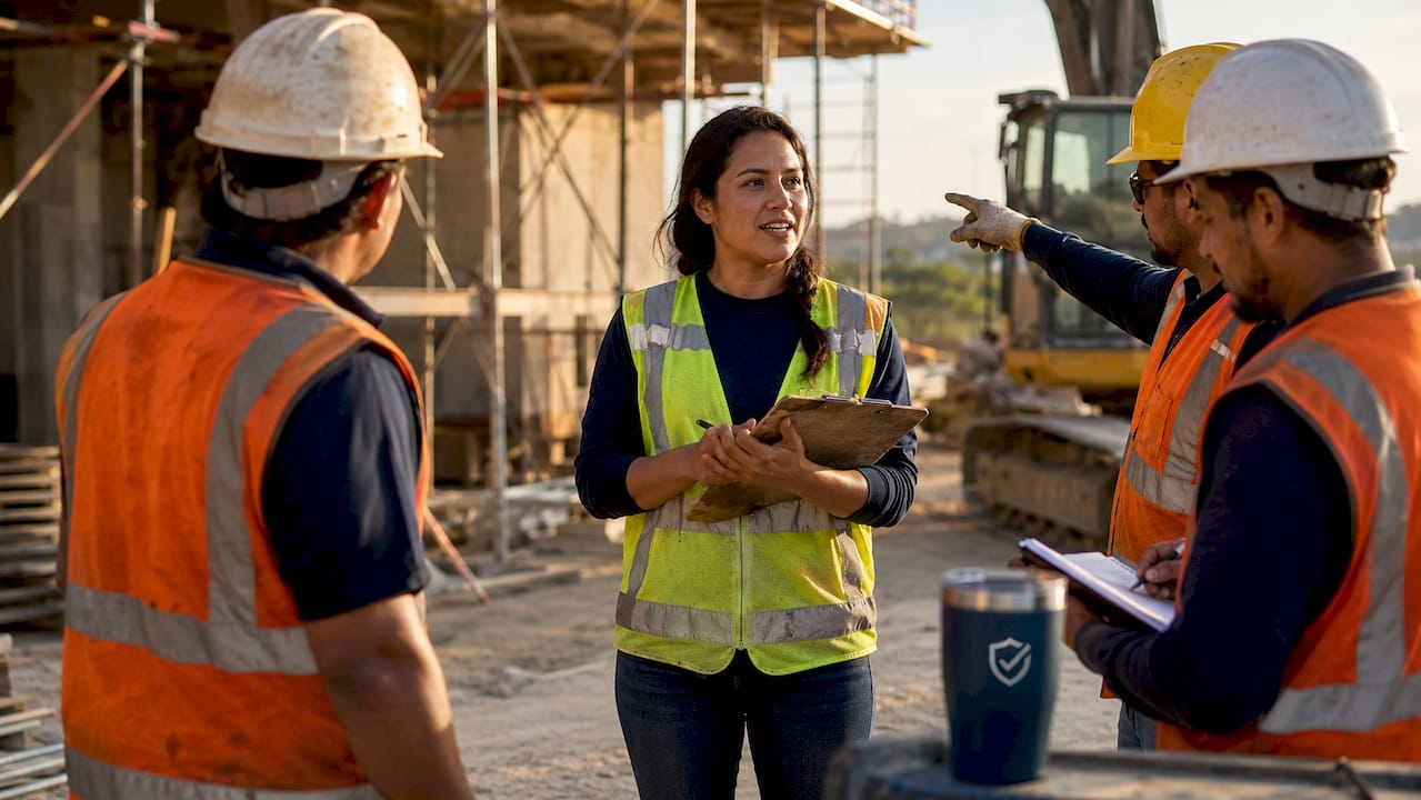 Field supervisor using tablet for safety microlearning