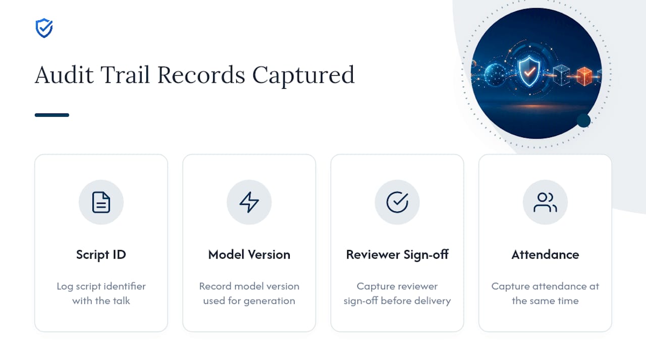 AI safety talk audit trail fields