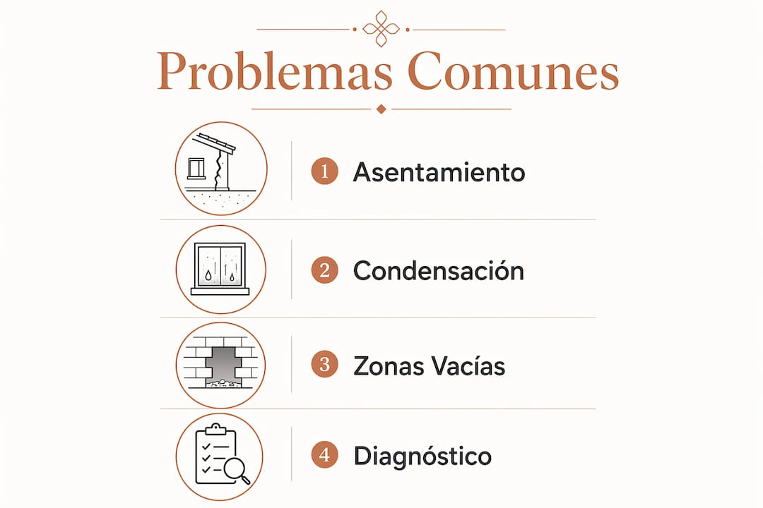 Infografía sobre los problemas más frecuentes del aislamiento proyectado