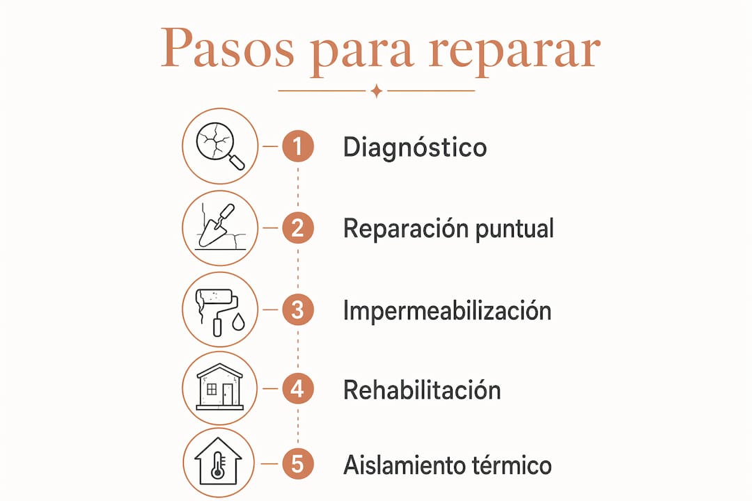 Guía visual con los pasos clave para arreglar tu tejado