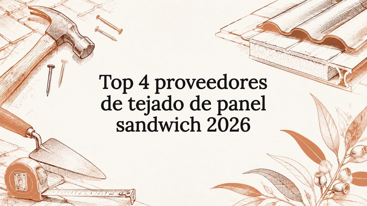Ilustración decorativa para portada con herramientas y materiales de techado