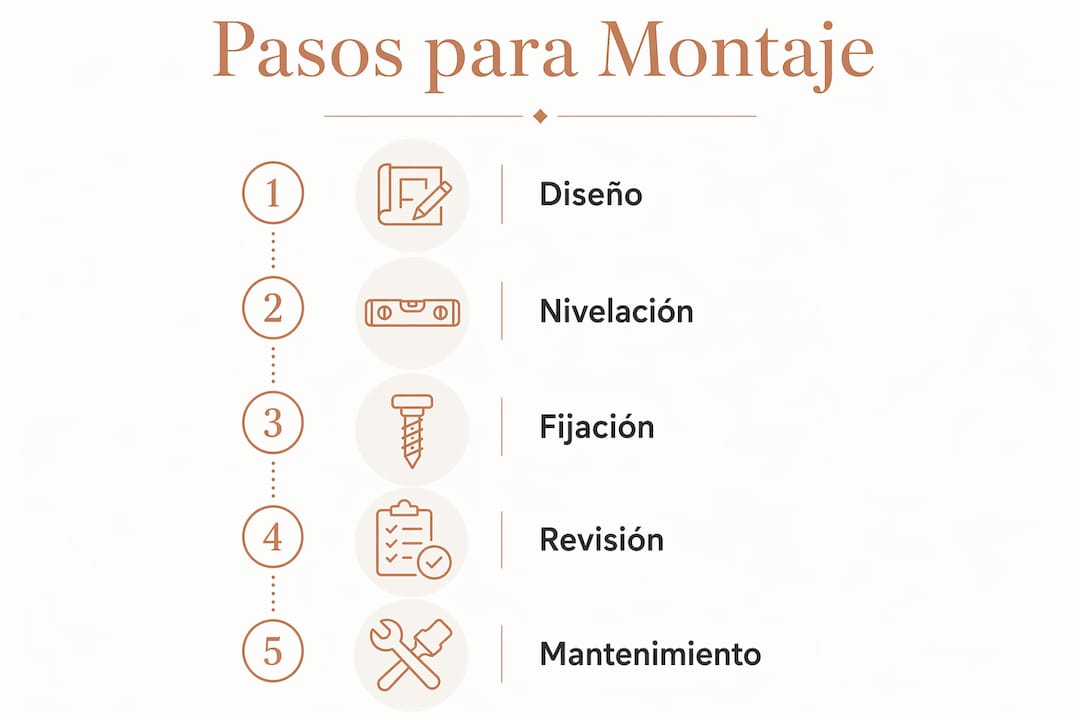 Infografía con los pasos esenciales para armar la estructura