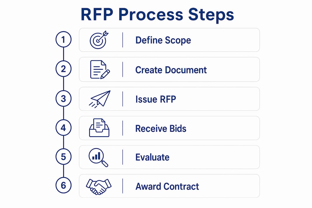 Infographic outlining RFP process steps