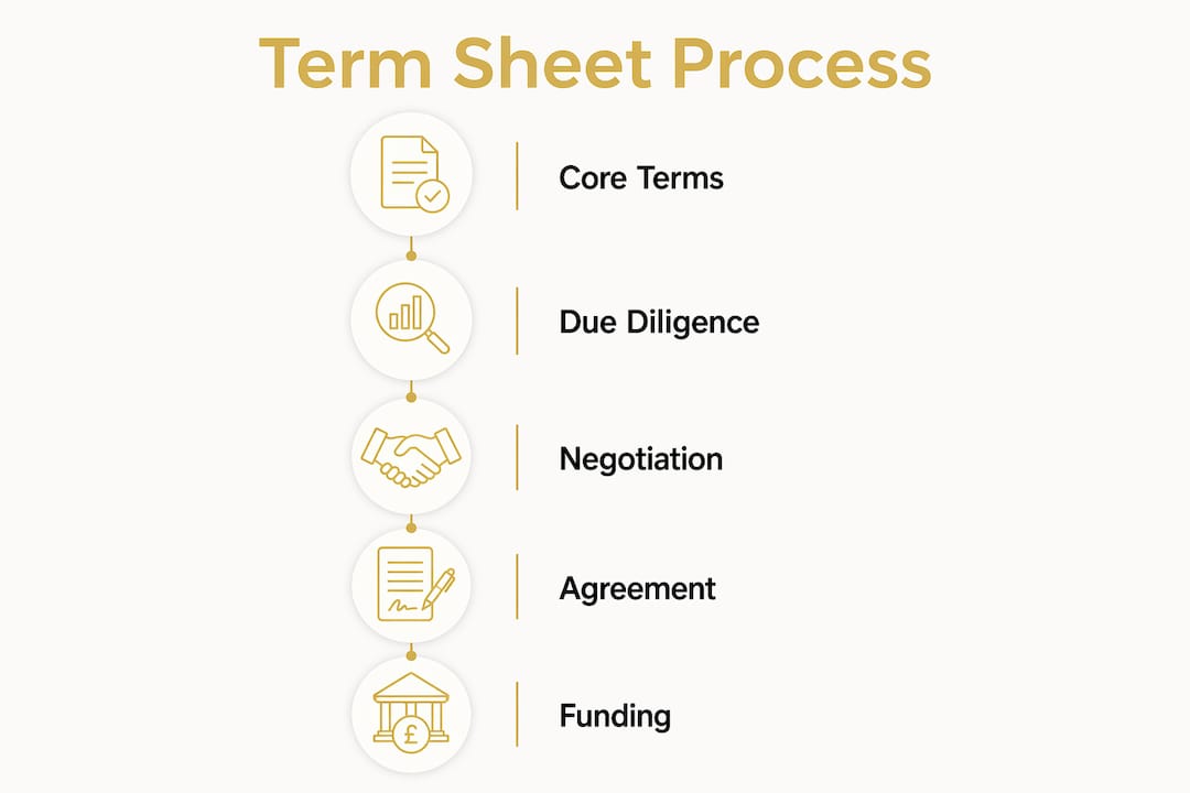Infographic outlining term sheet investment process steps