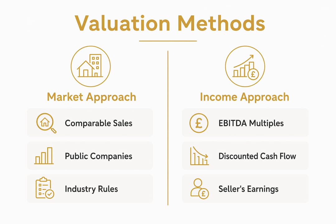 Infographic comparing market and income valuation methods