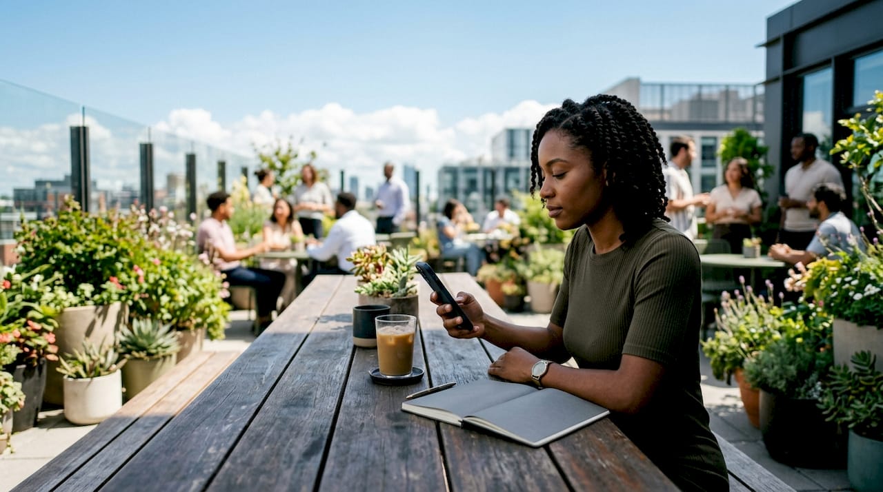 Young employee considering growth shares benefits