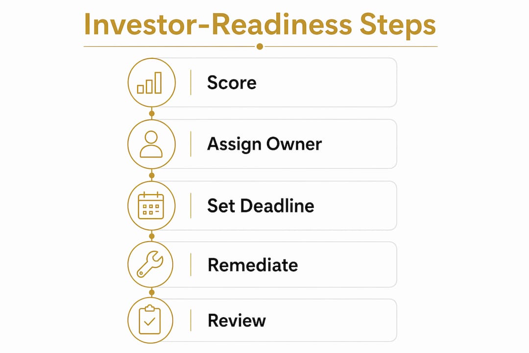 Infographic illustrating investor readiness process steps