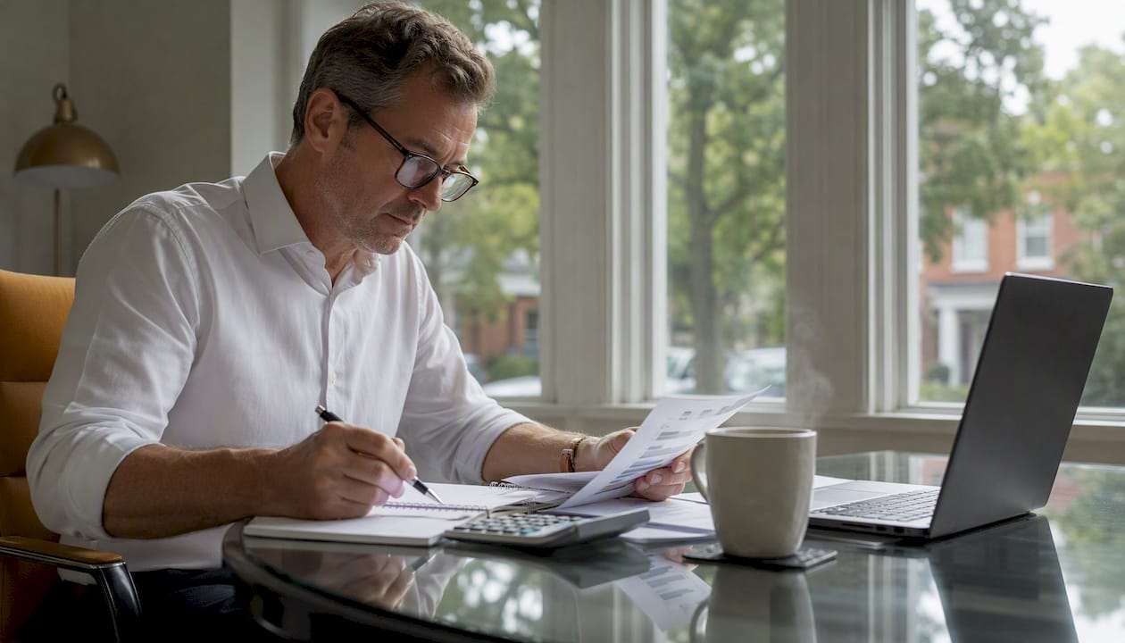 UK founder reviewing company valuation documents