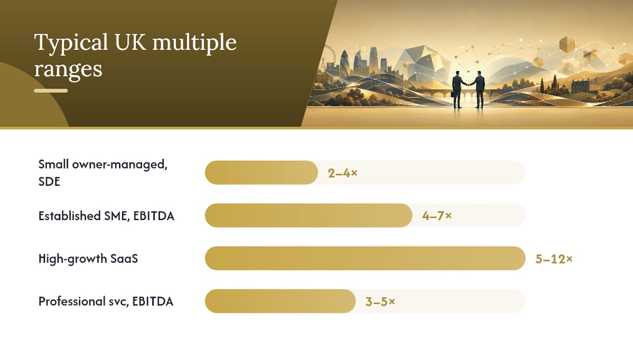 Typical UK business valuation multiples by type