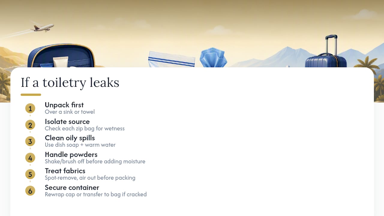 What to Do If a Toiletry Actually Leaks Mid-Trip — overview diagram