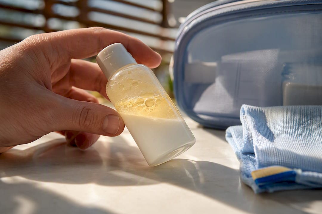 Sunscreen visibly separated after heat exposure