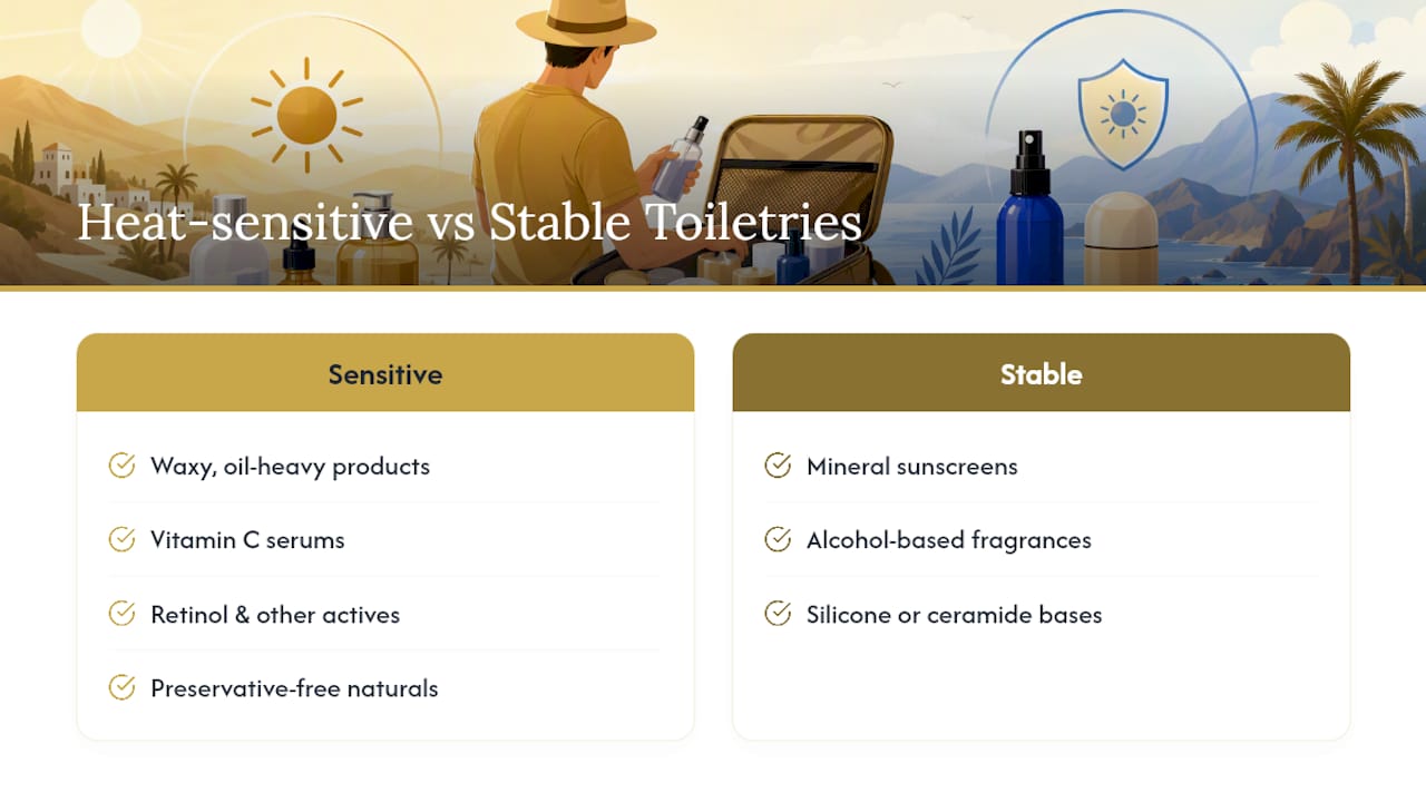 Heat sensitivity of common toiletry ingredients