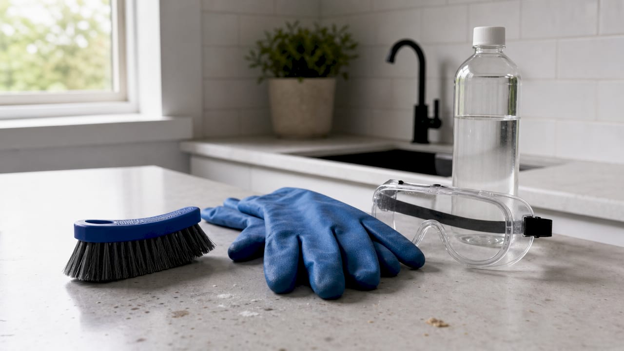 Essential tools and safety gear for rust removal
