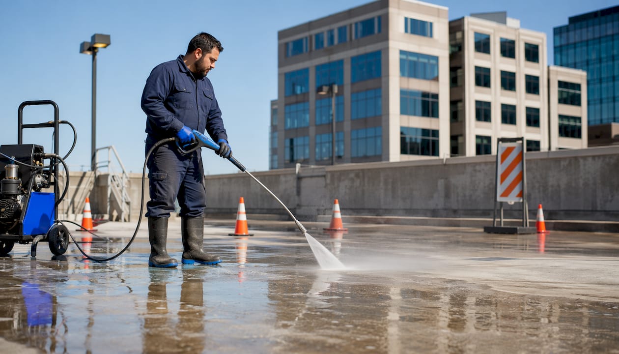 Parking Lot Pressure Washing: A Hiring Guide for Property Managers