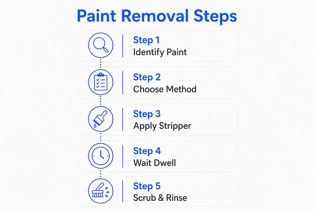 Infographic showing step-by-step paint removal process
