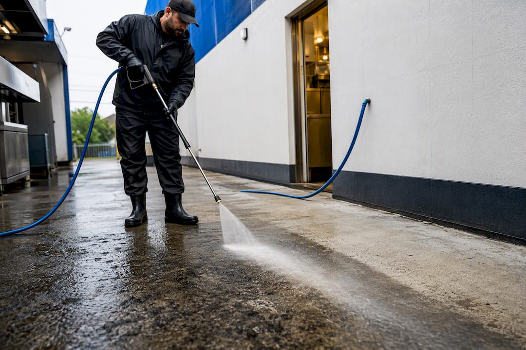First 10 Minutes: Stop Restaurant Grease on Concrete