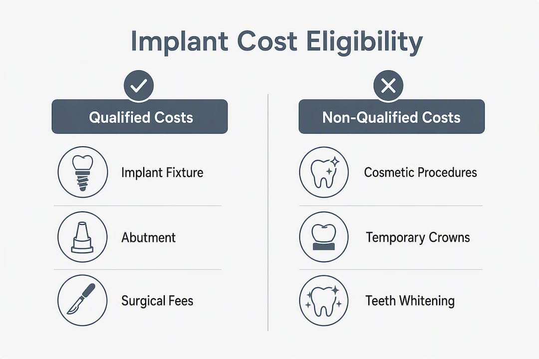 Infographic showing implant cost eligibility categories