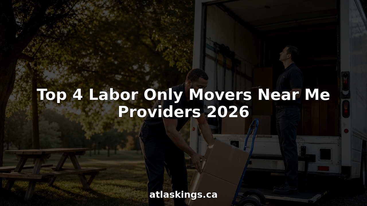 Labor only movers loading truck in suburban street