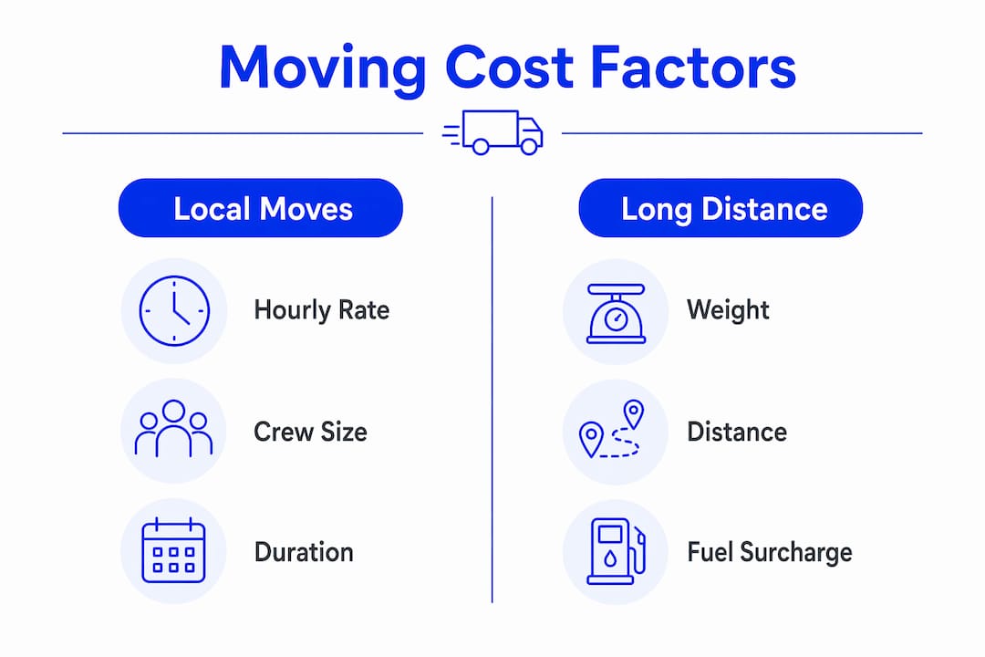 Comparison of local vs long distance moving costs