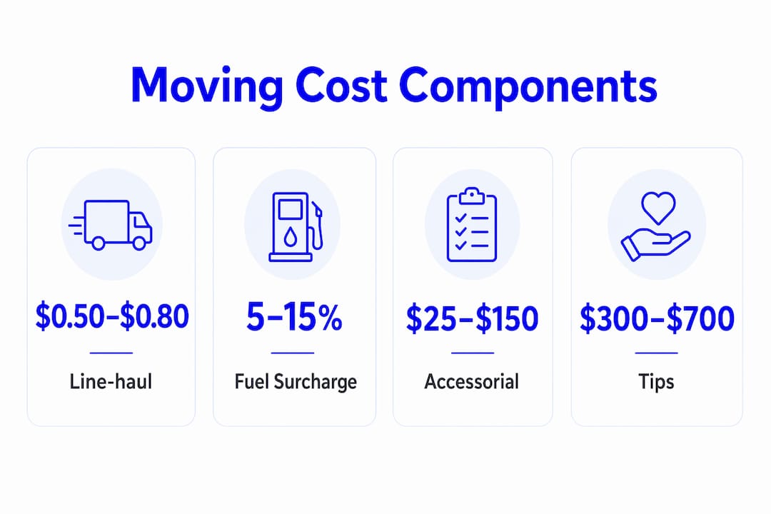 Infographic illustrating moving cost components