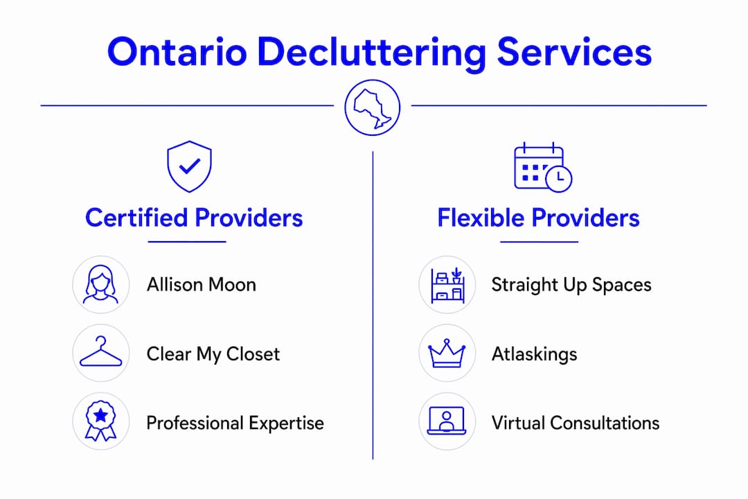 Infographic comparing Ontario decluttering service providers