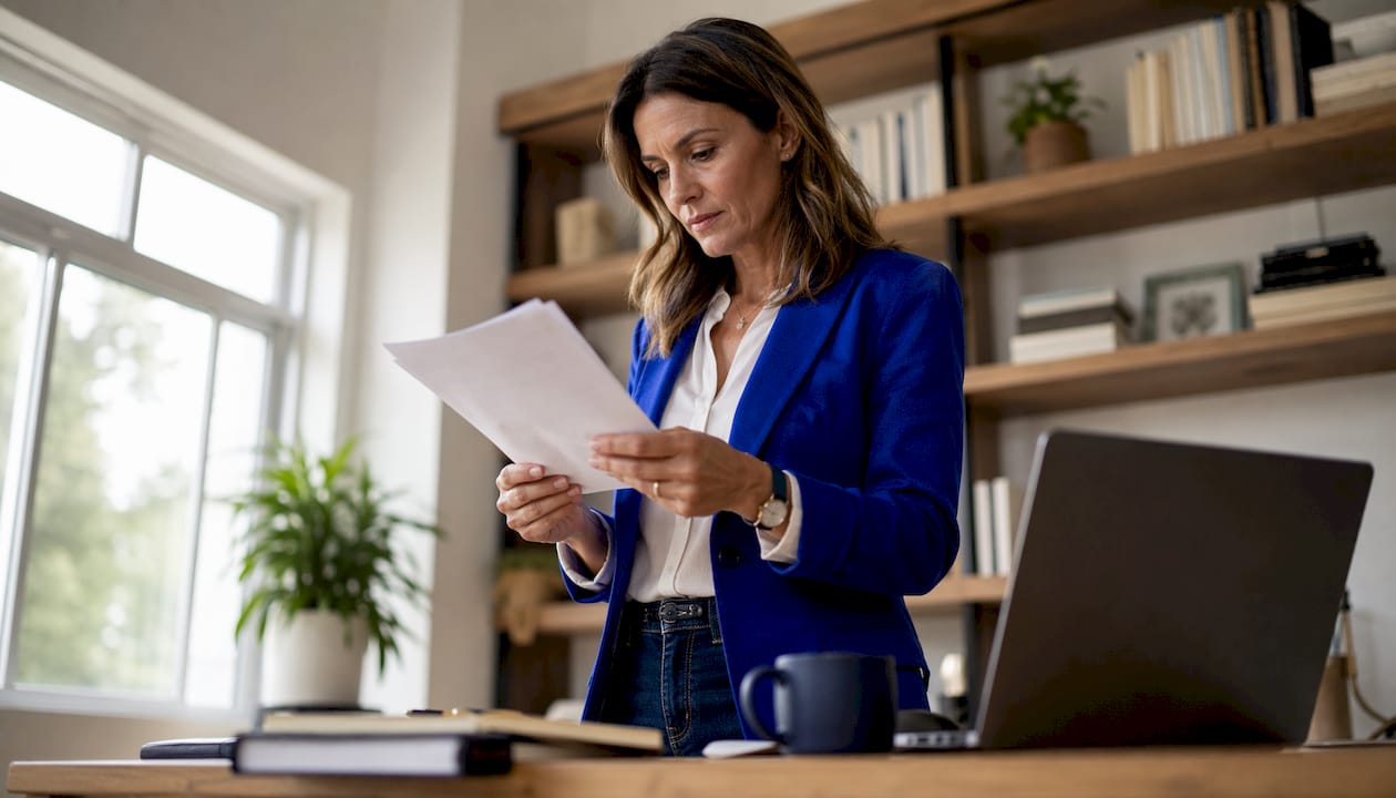 Woman reviewing furniture delivery cost estimate