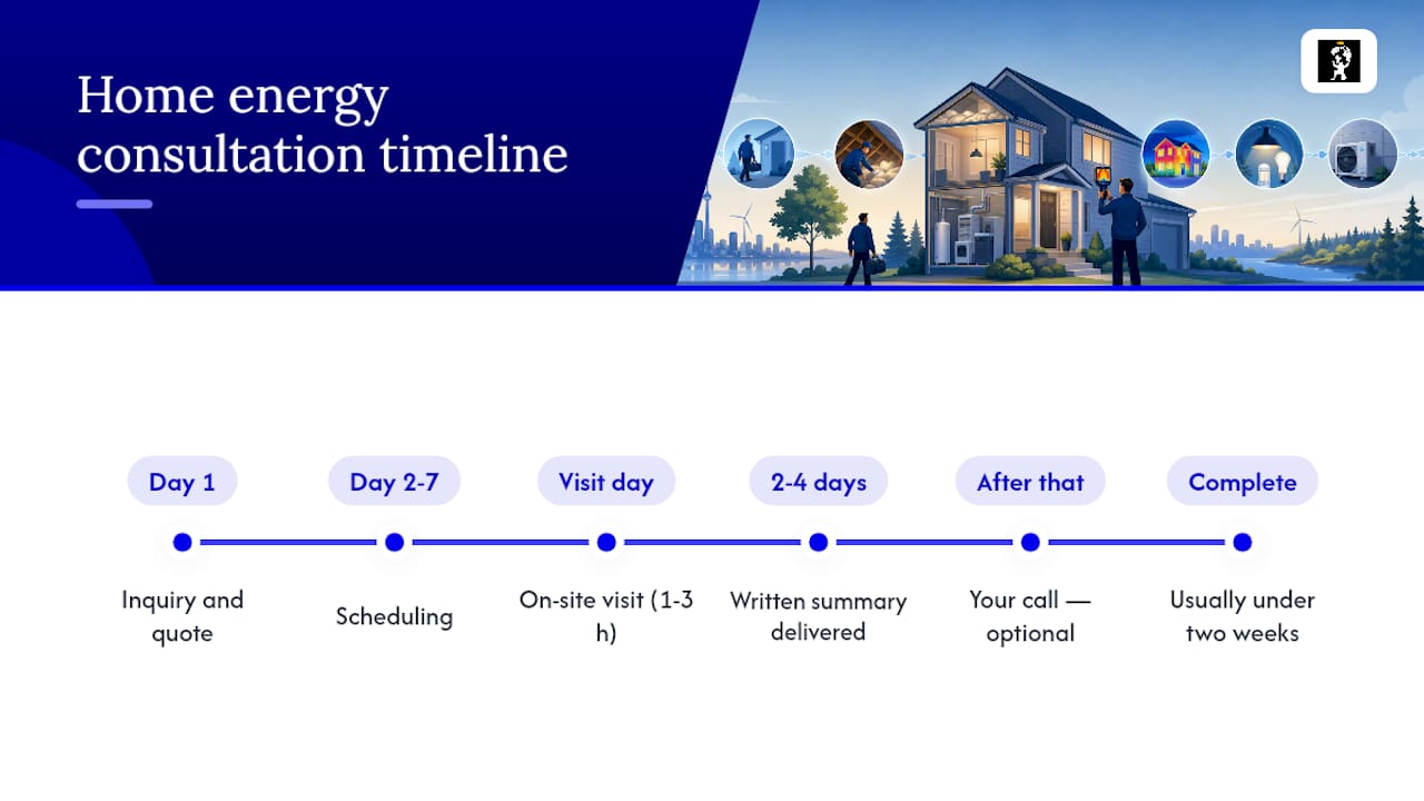 Home energy consultation timeline diagram