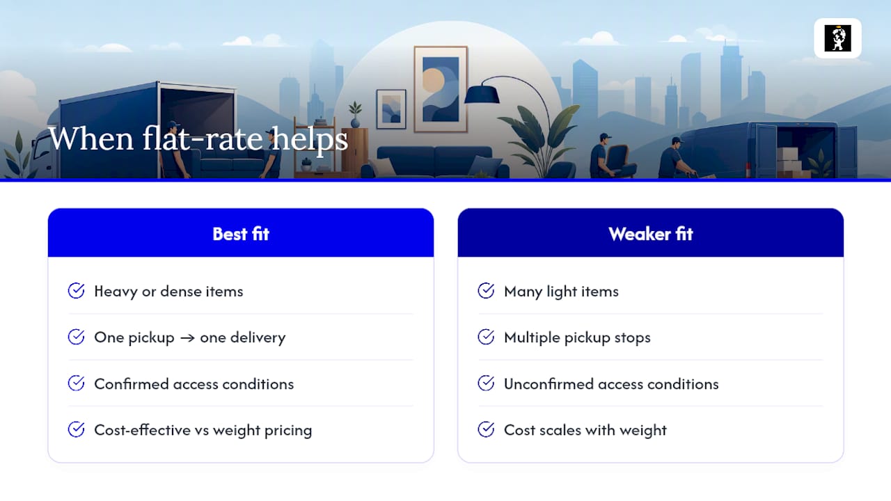 Flat-rate delivery fit comparison