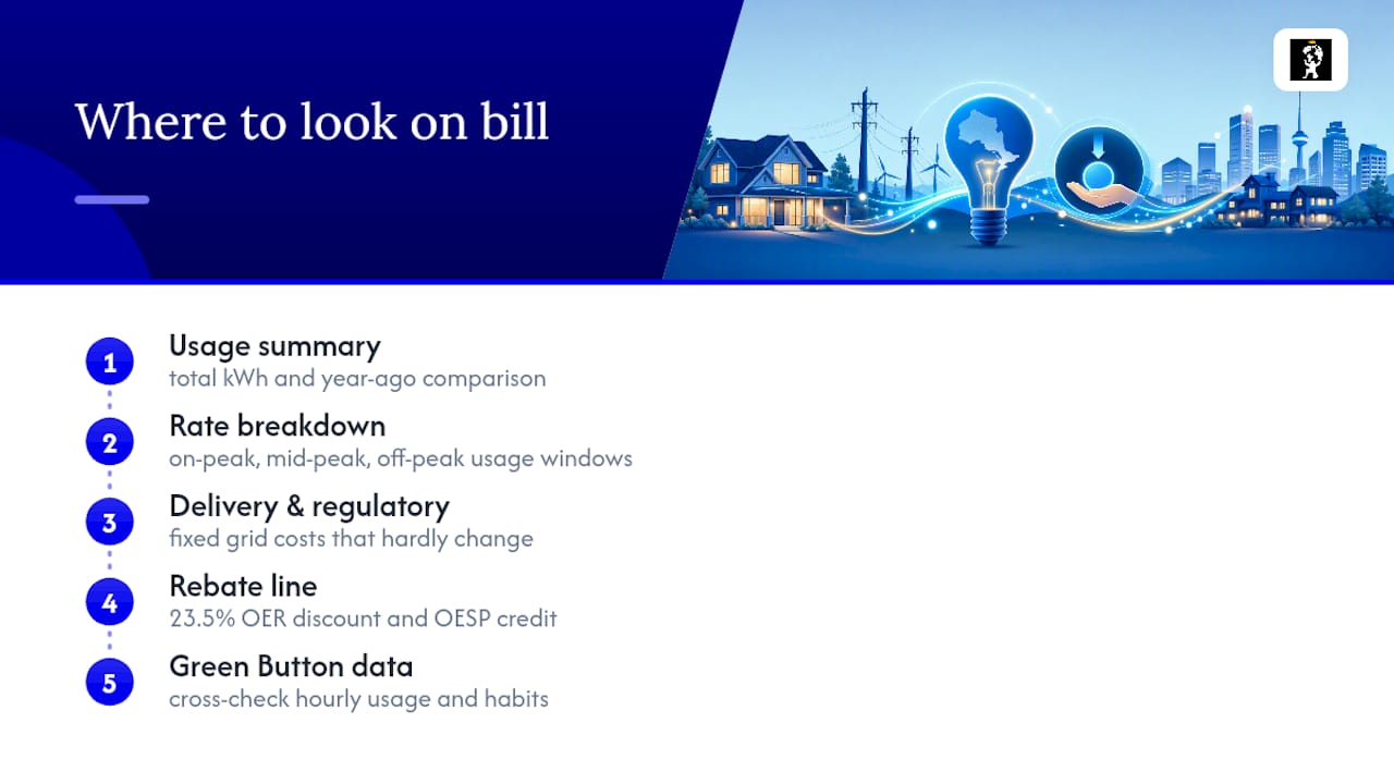 How to Read Your Hydro Bill for Hidden Savings — overview diagram