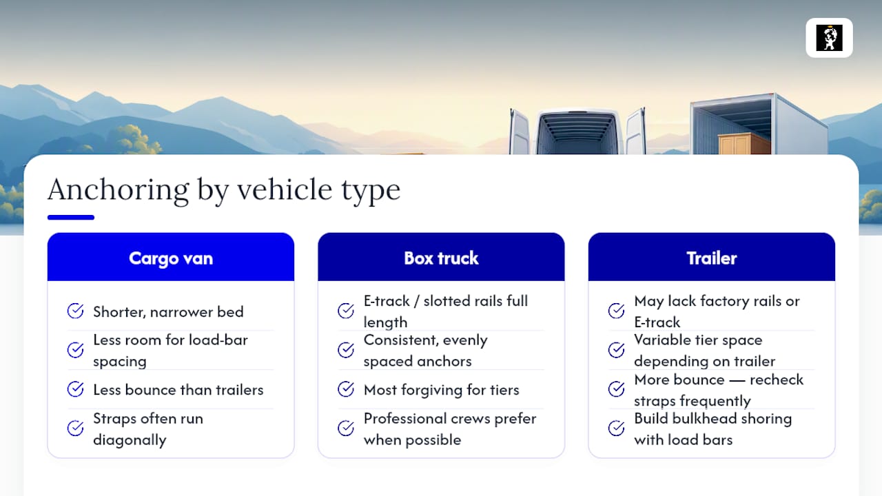 Comparison of vehicle types for furniture securement