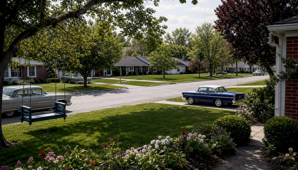 1960s vintage suburban street in Virginia