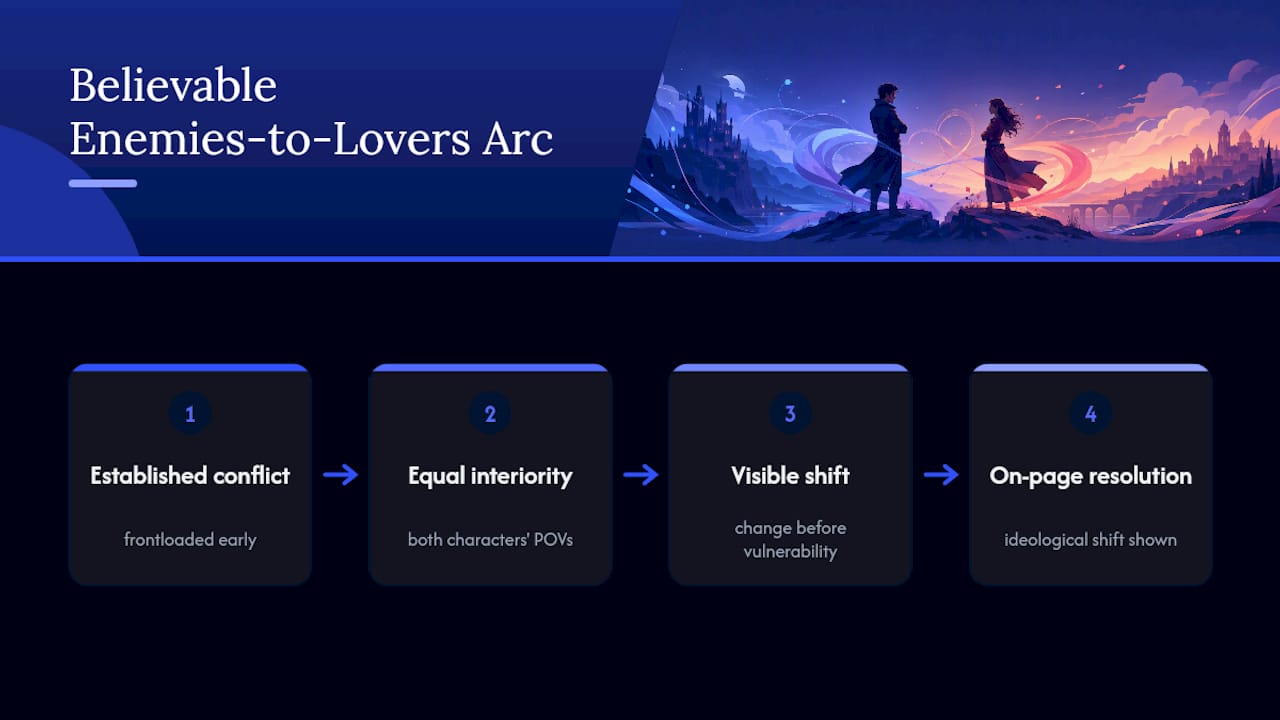 Stages of a believable enemies-to-lovers arc