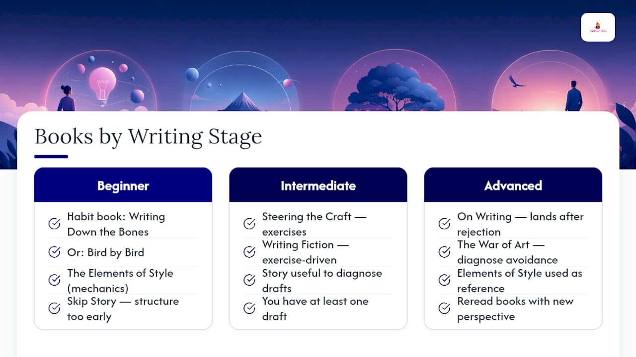 Writing books matched to experience stages