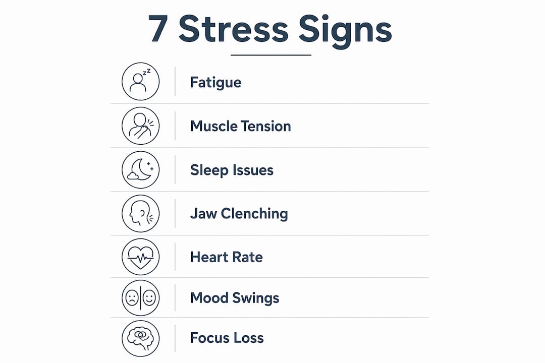Infographic outlining 7 signs of chronic stress