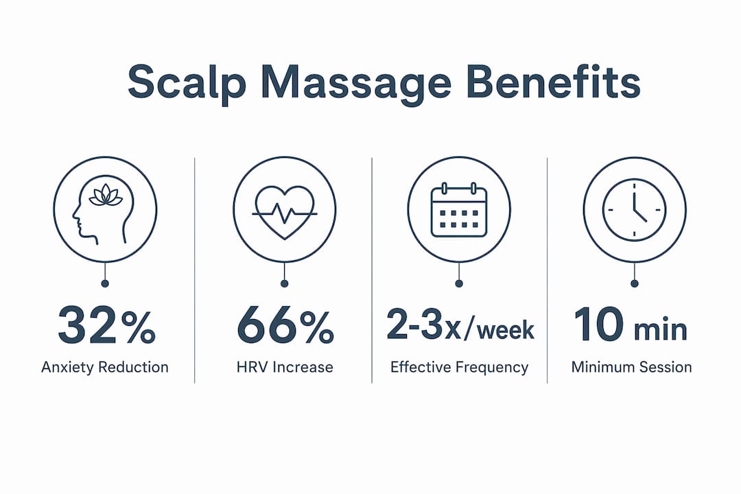 Infographic of scalp massage anxiety relief stats