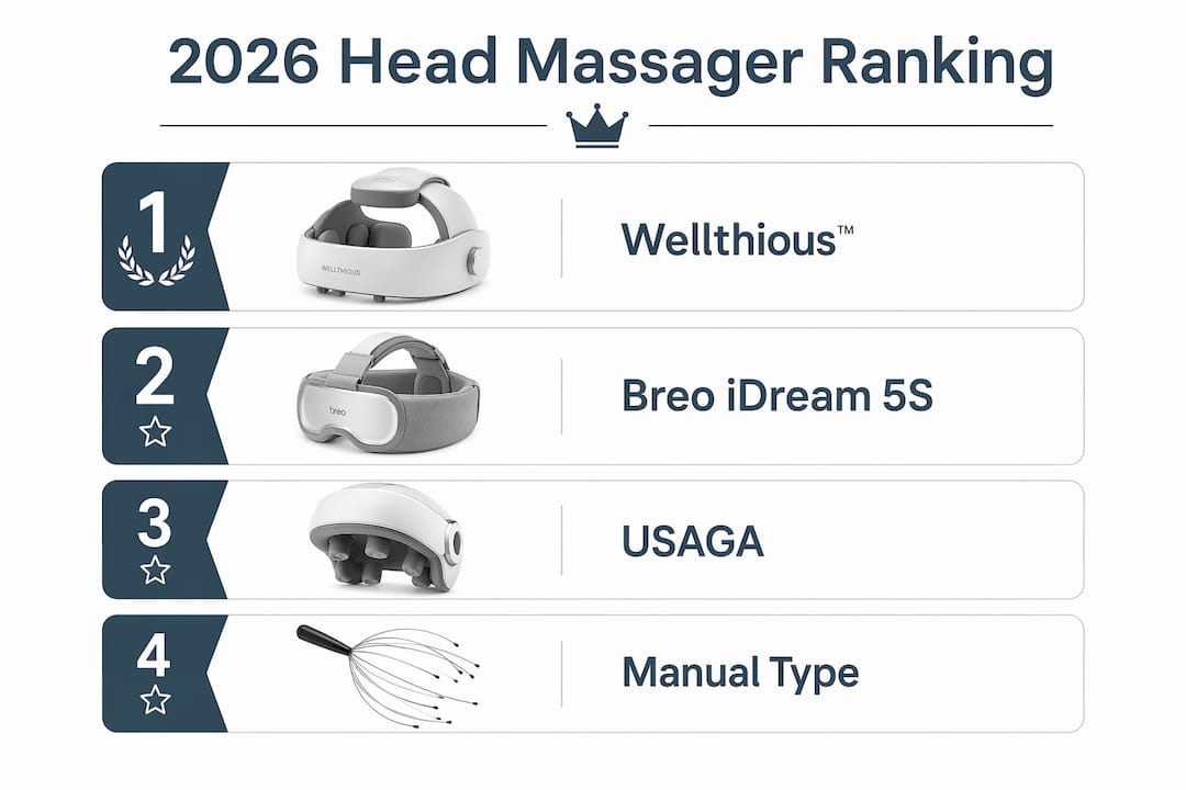 Infographic ranking top head massager models