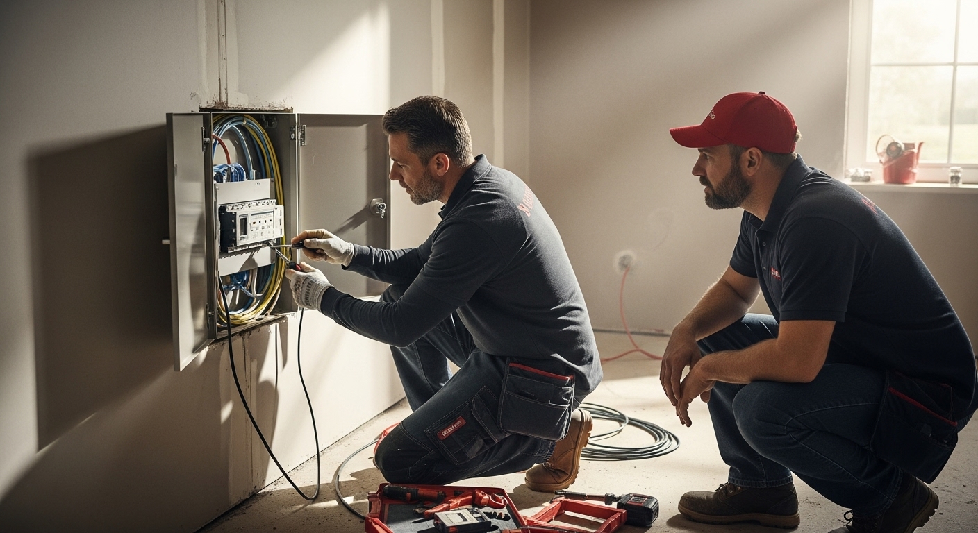 rozvádzač elektroinštalácia práca