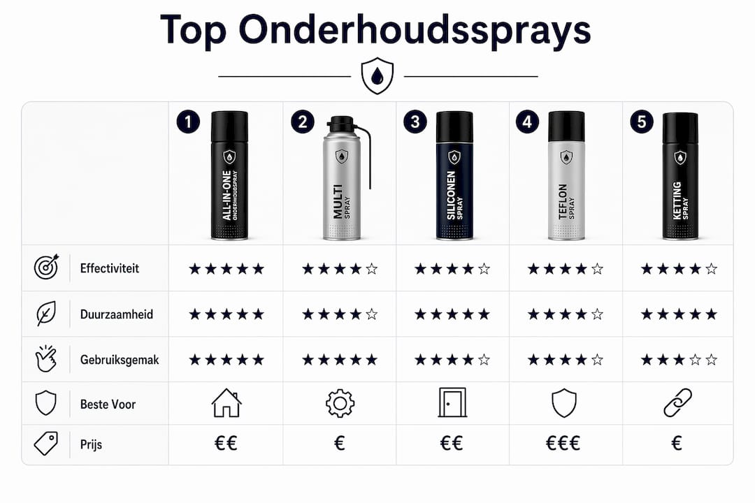 Overzichtelijke infographic: de top keramische onderhoudssprays op een rij