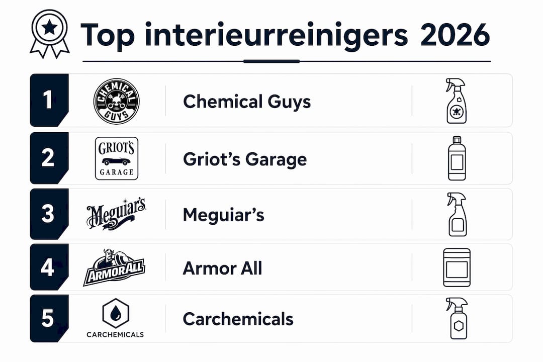 Overzicht: de beste interieurreinigers van 2026 in één handige infographic